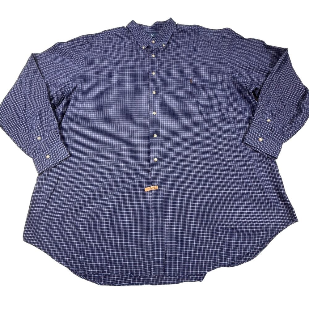 Polo Ralph Lauren Classic Fit Button Down Blue Red Plaid Shirt Men’s 3XLT Tall